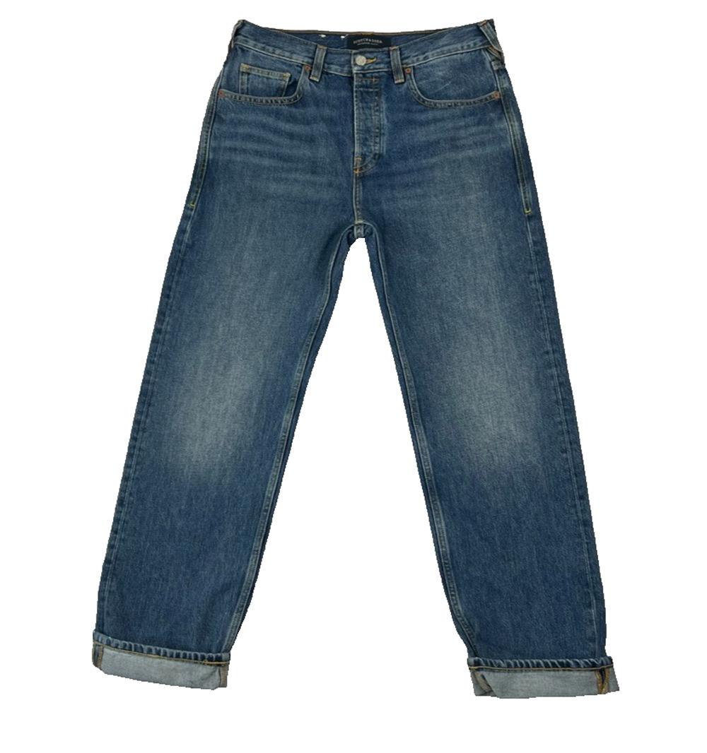 Scotch & Soda Mens Jeans 30/32 The Vert Medium Wash Straight Leg Organic Cotton